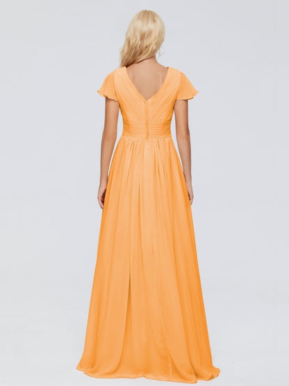 Charlie A-line V Neck Chiffon Bridesmaid Dresses