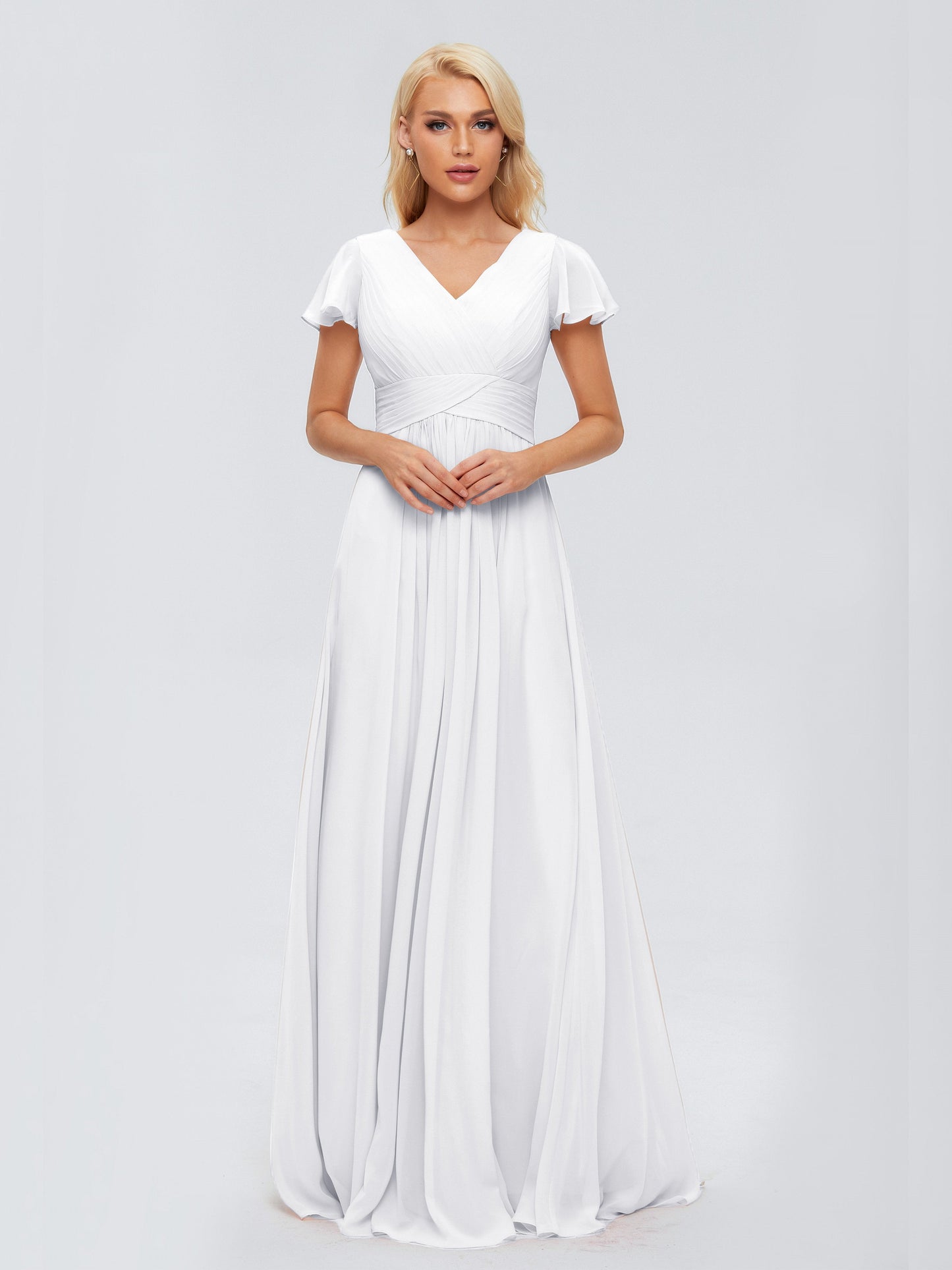 Charlie A-line V Neck Chiffon Bridesmaid Dresses