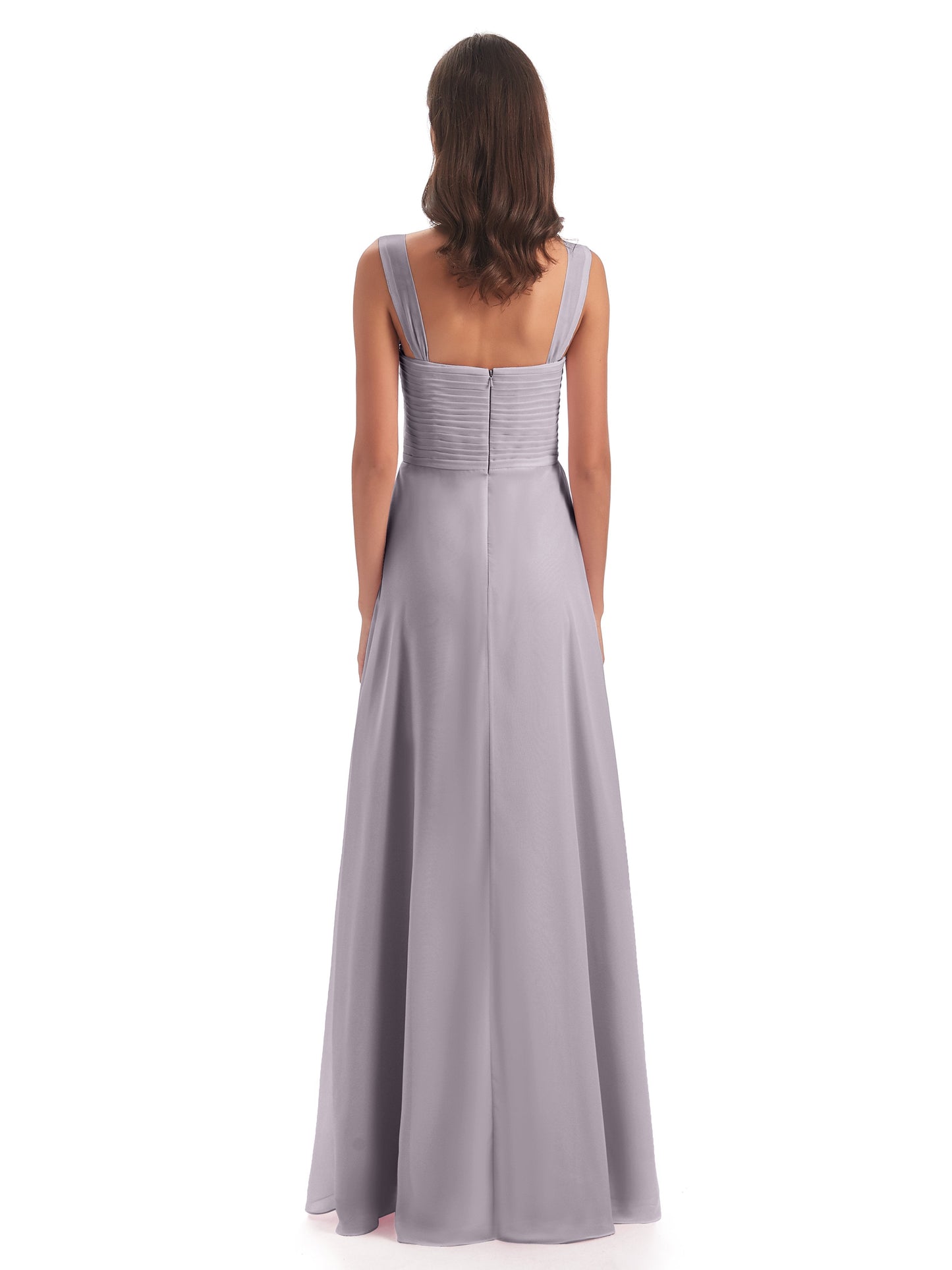 Egypt A-Line Straps Chiffon Long Bridesmaid Dresses