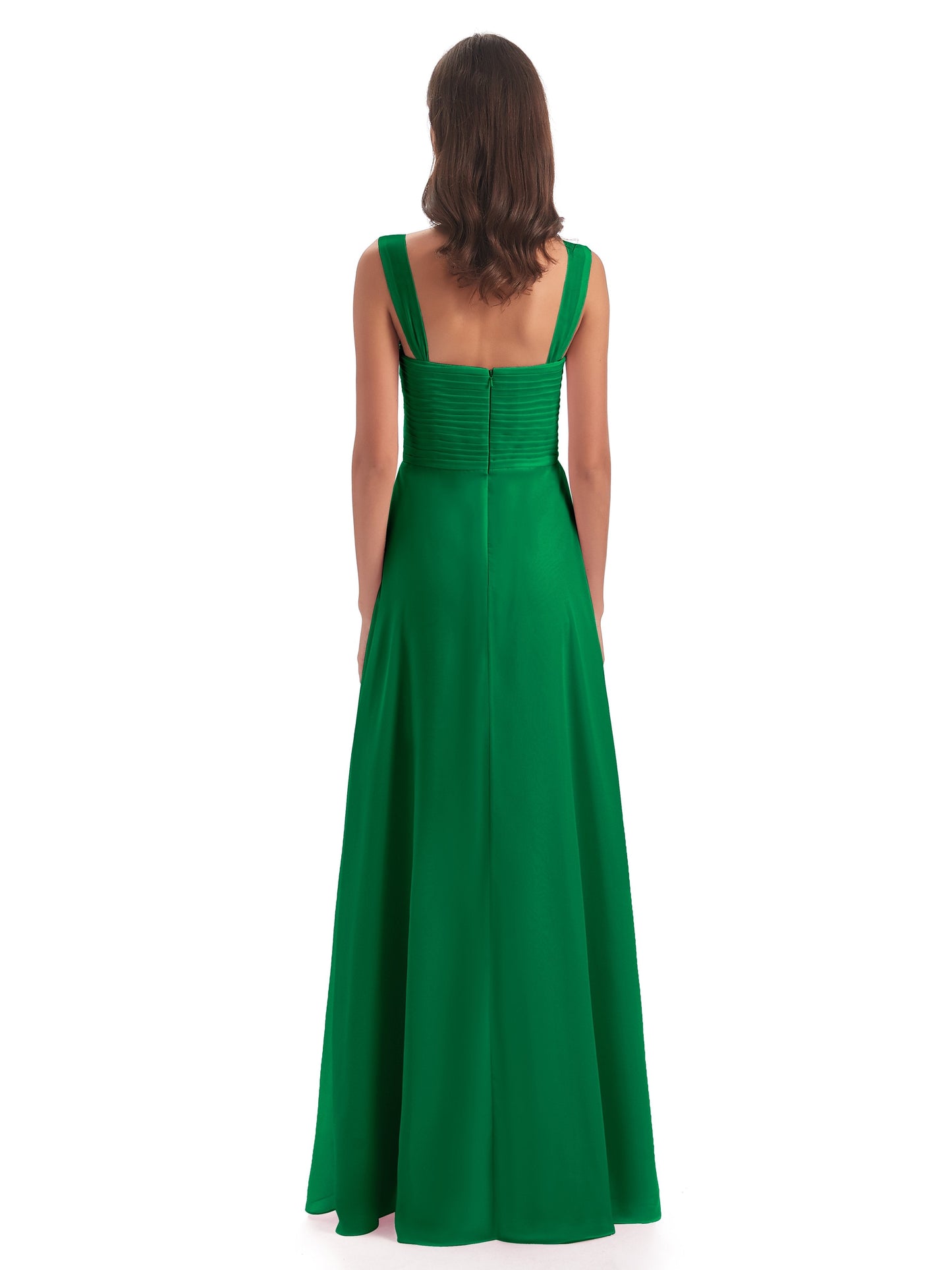 Egypt A-Line Straps Chiffon Long Bridesmaid Dresses