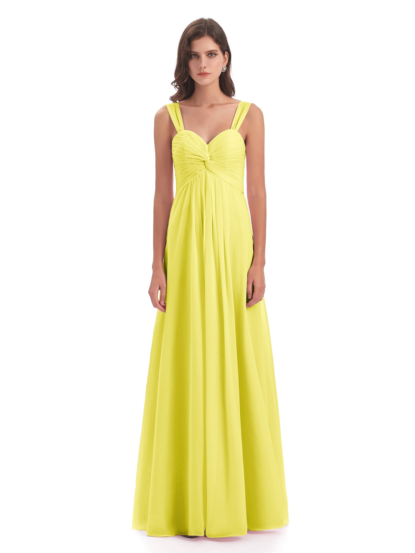 Egypt A-Line Straps Chiffon Long Bridesmaid Dresses
