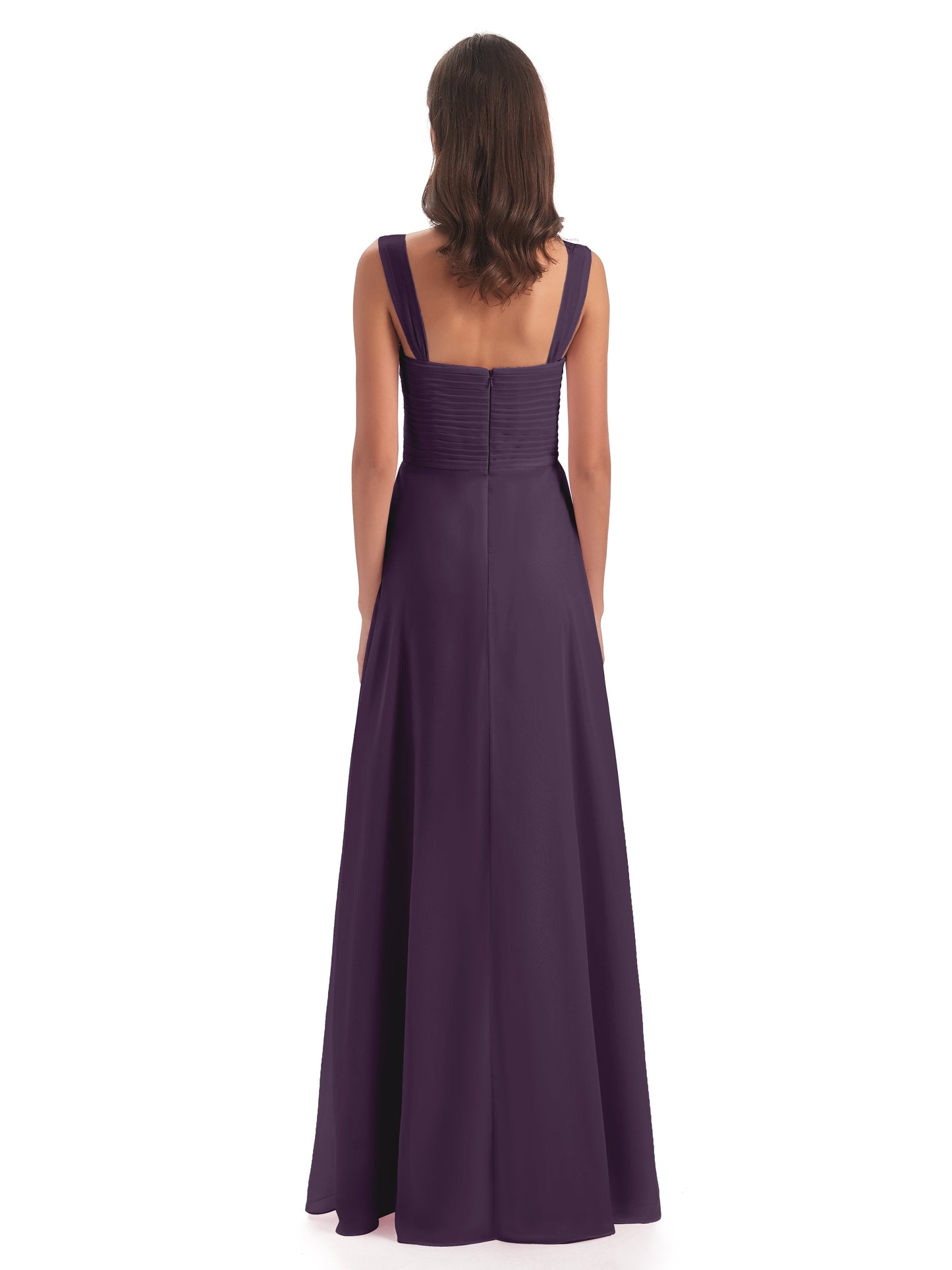 Egypt A-Line Straps Chiffon Long Bridesmaid Dresses