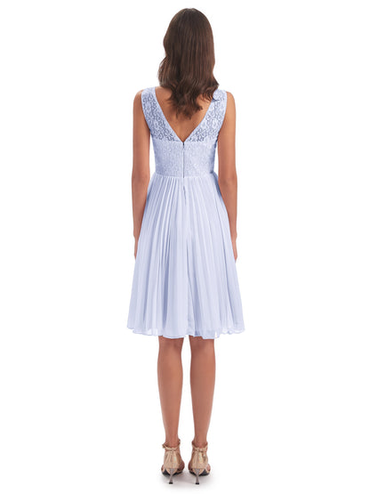 Eleanor Knee Length Scoop Sleeveless Lace Bridesmaid Dresses