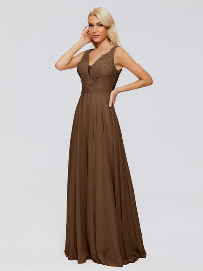 Eliza V Neck Straps Chiffon Bridesmaid Dresses