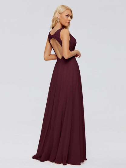 Eliza V Neck Straps Chiffon Bridesmaid Dresses