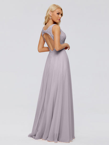 Eliza V Neck Straps Chiffon Bridesmaid Dresses