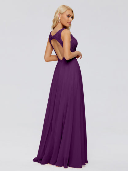 Eliza V Neck Straps Chiffon Bridesmaid Dresses