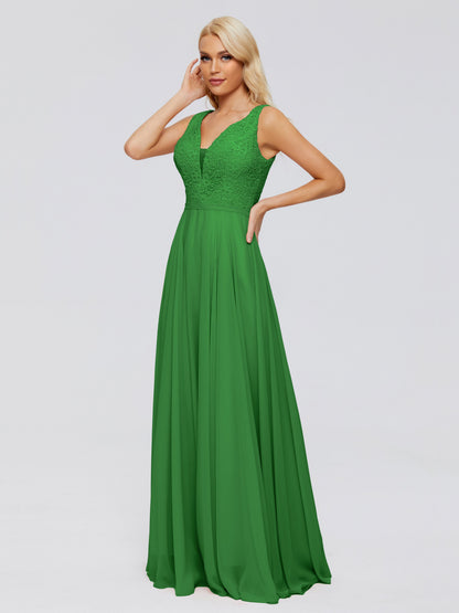 Eliza V Neck Straps Chiffon Bridesmaid Dresses