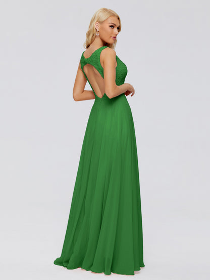 Eliza V Neck Straps Chiffon Bridesmaid Dresses
