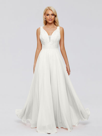 Eliza V Neck Straps Chiffon Bridesmaid Dresses