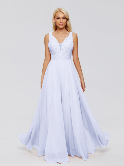 Eliza V Neck Straps Chiffon Bridesmaid Dresses