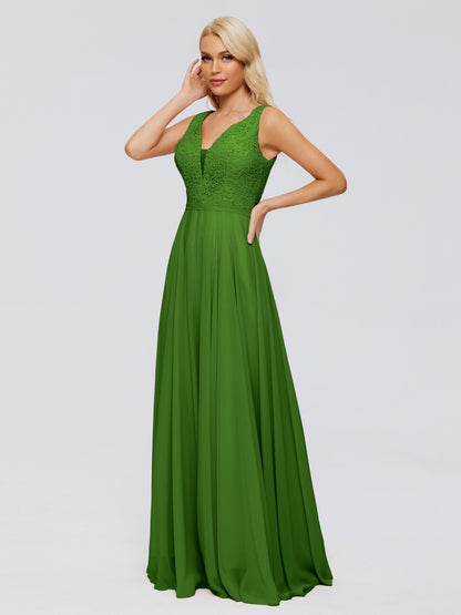 Eliza V Neck Straps Chiffon Bridesmaid Dresses