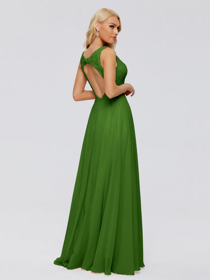 Eliza V Neck Straps Chiffon Bridesmaid Dresses