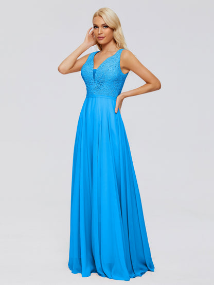 Eliza V Neck Straps Chiffon Bridesmaid Dresses