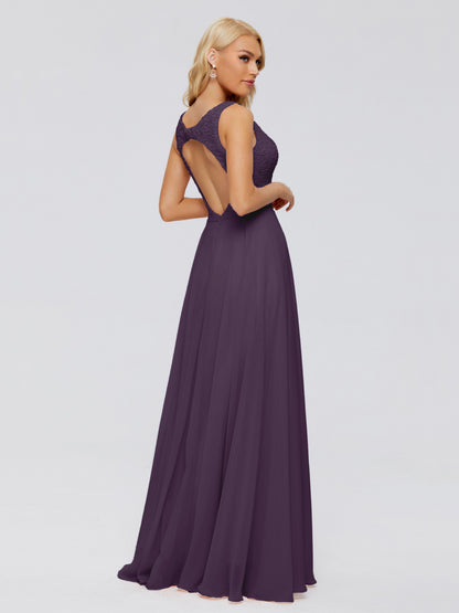 Eliza V Neck Straps Chiffon Bridesmaid Dresses