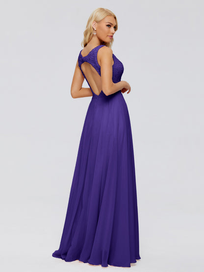 Eliza V Neck Straps Chiffon Bridesmaid Dresses