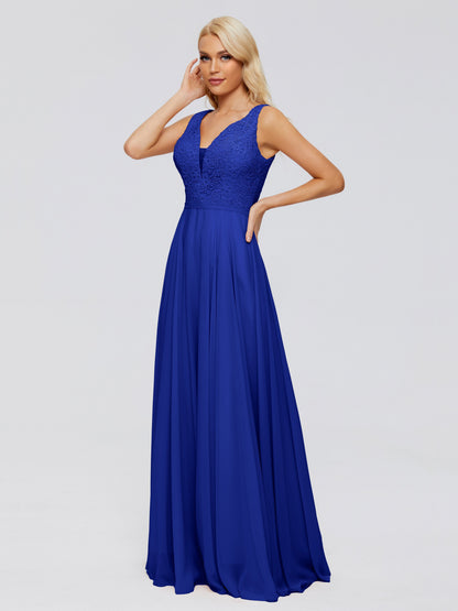 Eliza V Neck Straps Chiffon Bridesmaid Dresses