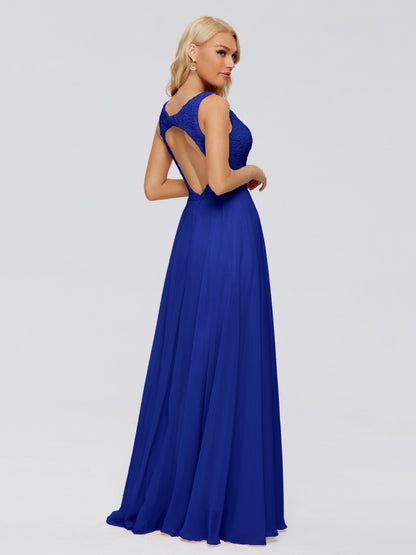 Eliza V Neck Straps Chiffon Bridesmaid Dresses