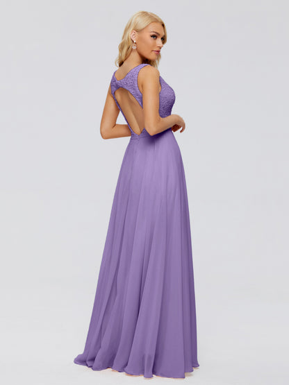 Eliza V Neck Straps Chiffon Bridesmaid Dresses