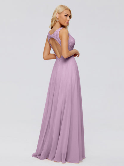 Eliza V Neck Straps Chiffon Bridesmaid Dresses