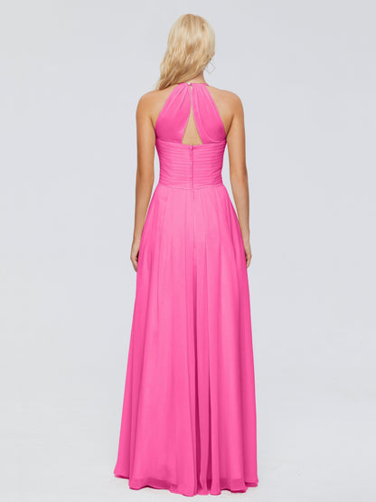 Finley A-line Halter Chiffon Bridesmaid Dresses