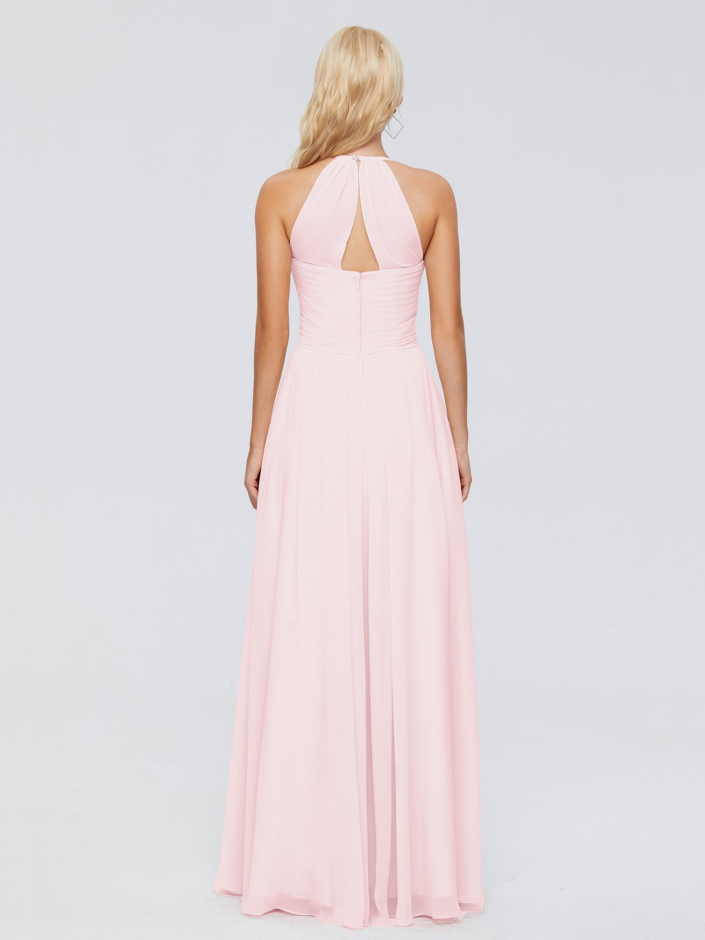 Finley A-line Halter Chiffon Bridesmaid Dresses