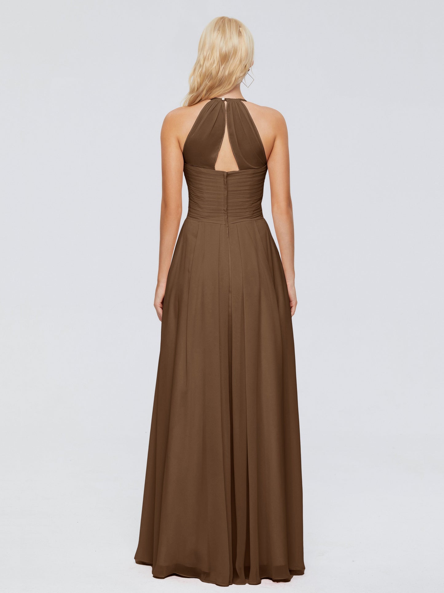 Finley A-line Halter Chiffon Bridesmaid Dresses
