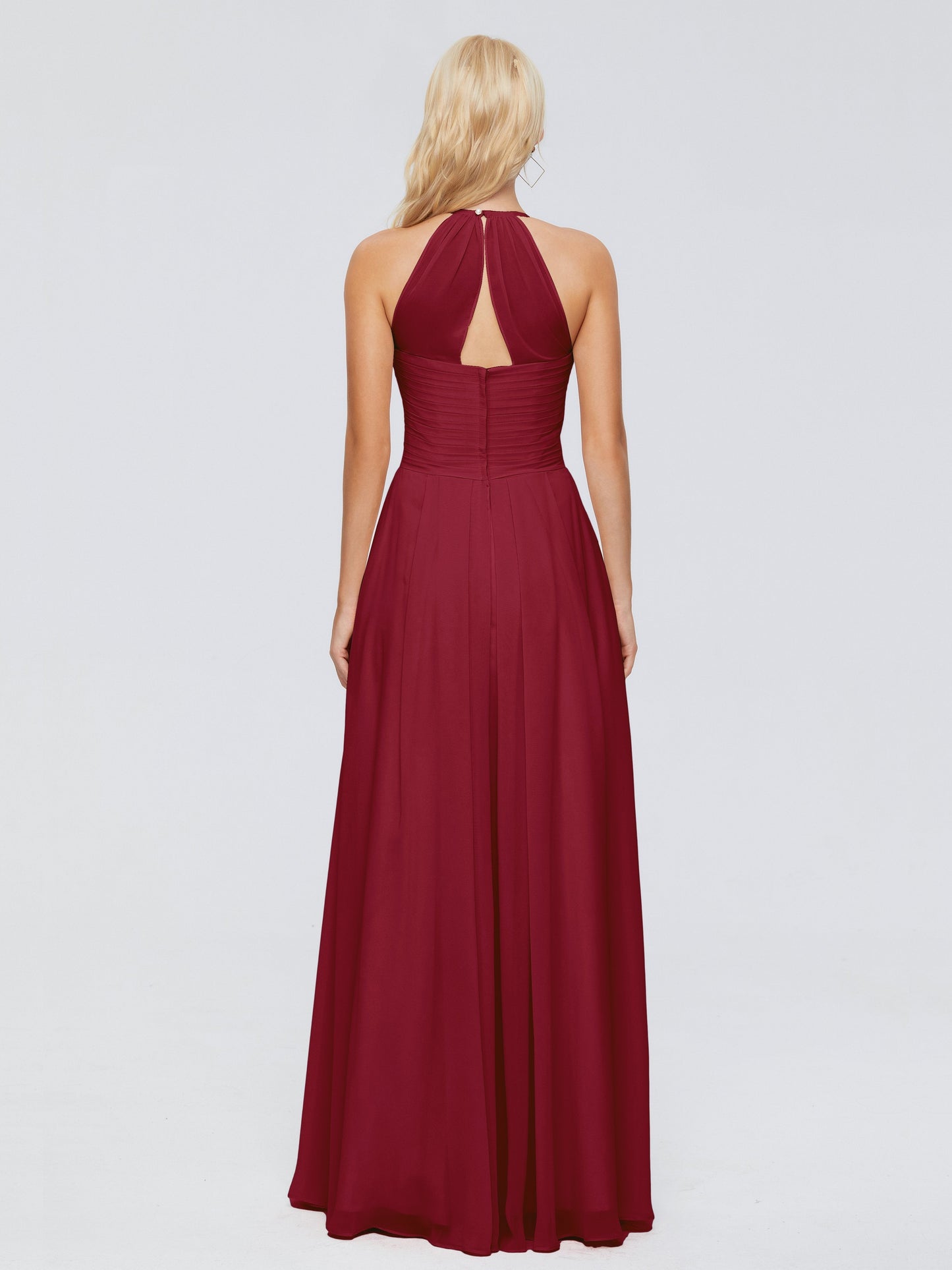 Finley A-line Halter Chiffon Bridesmaid Dresses