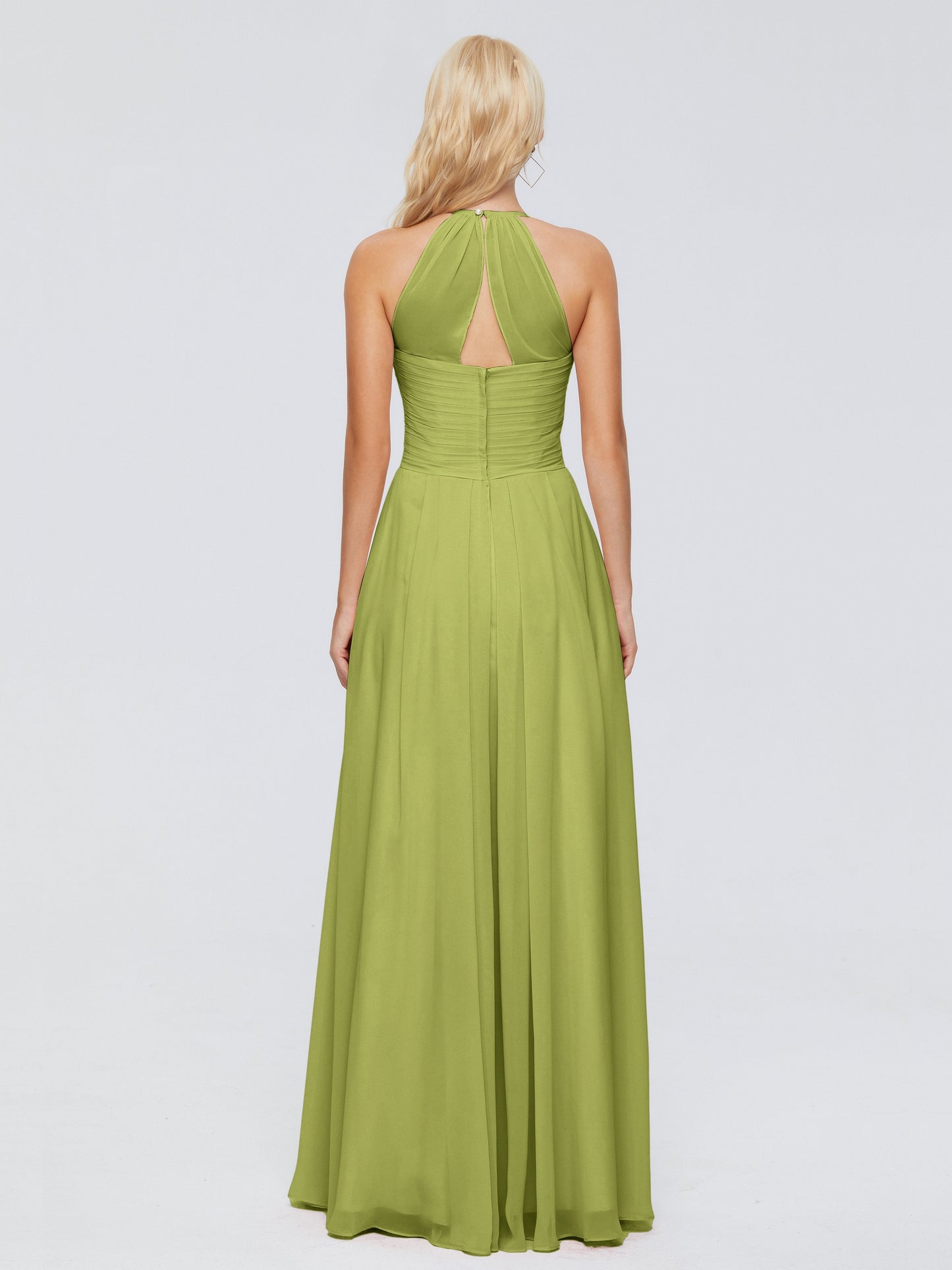 Finley A-line Halter Chiffon Bridesmaid Dresses