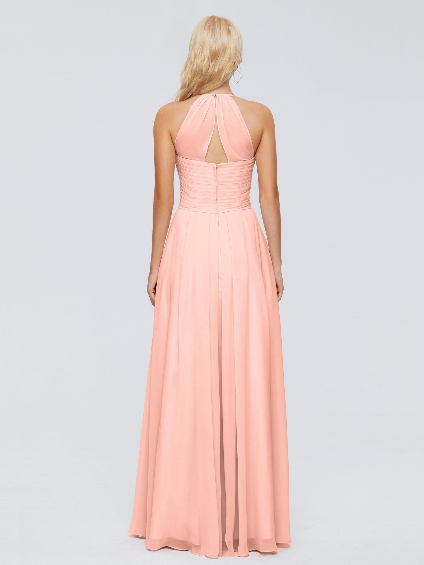 Finley A-line Halter Chiffon Bridesmaid Dresses