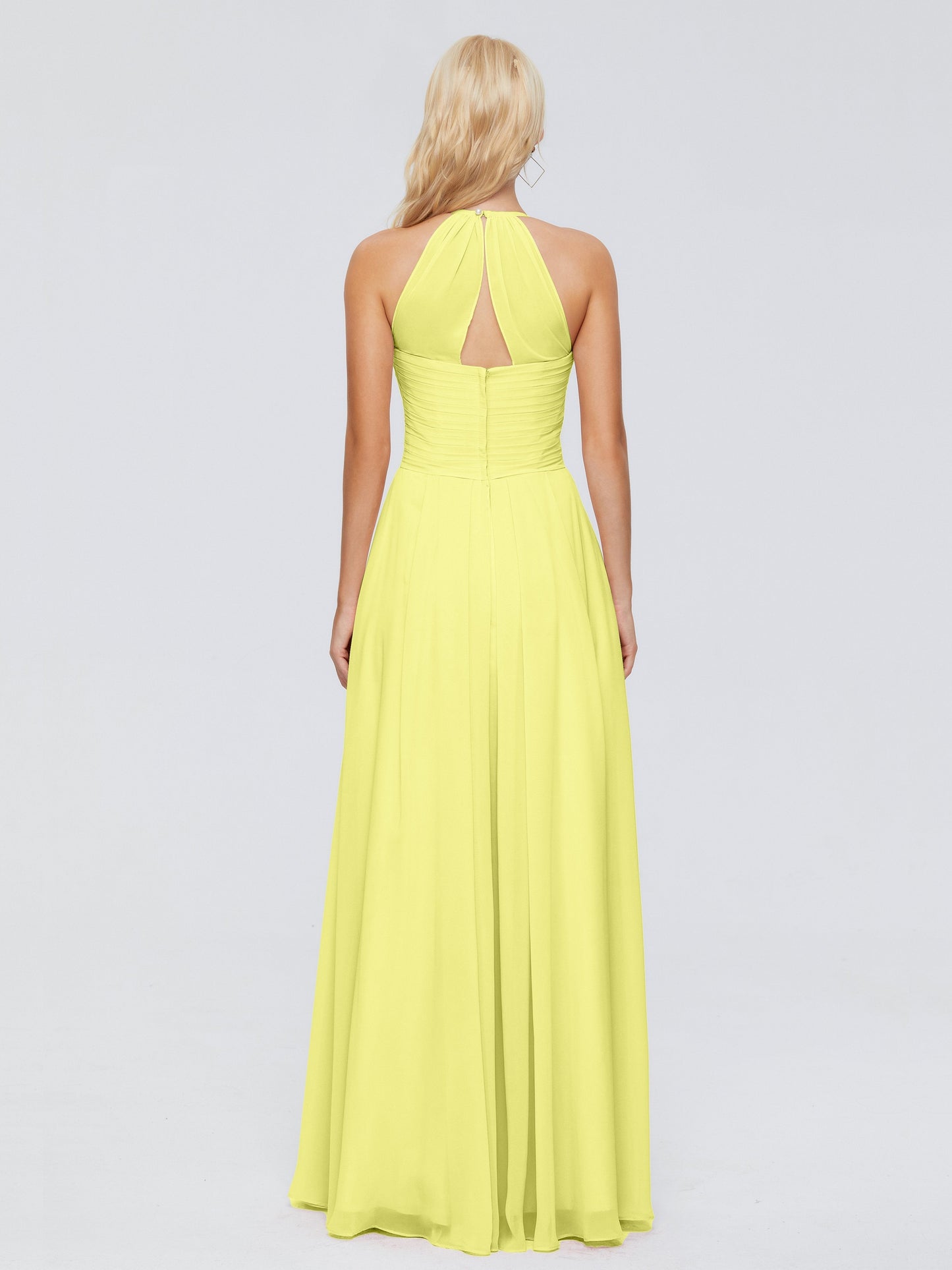 Finley A-line Halter Chiffon Bridesmaid Dresses