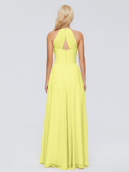 Finley A-line Halter Chiffon Bridesmaid Dresses