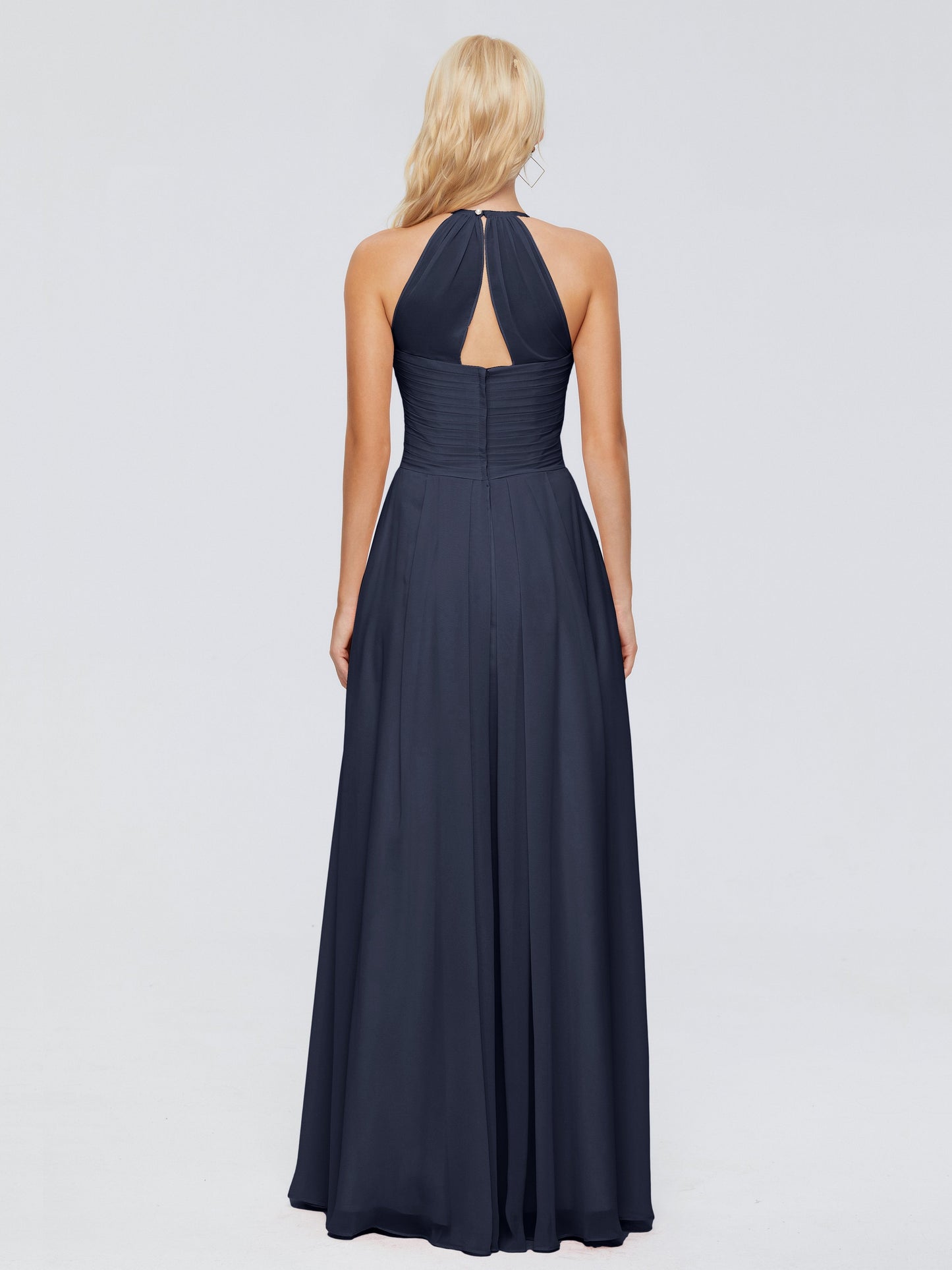 Finley A-line Halter Chiffon Bridesmaid Dresses