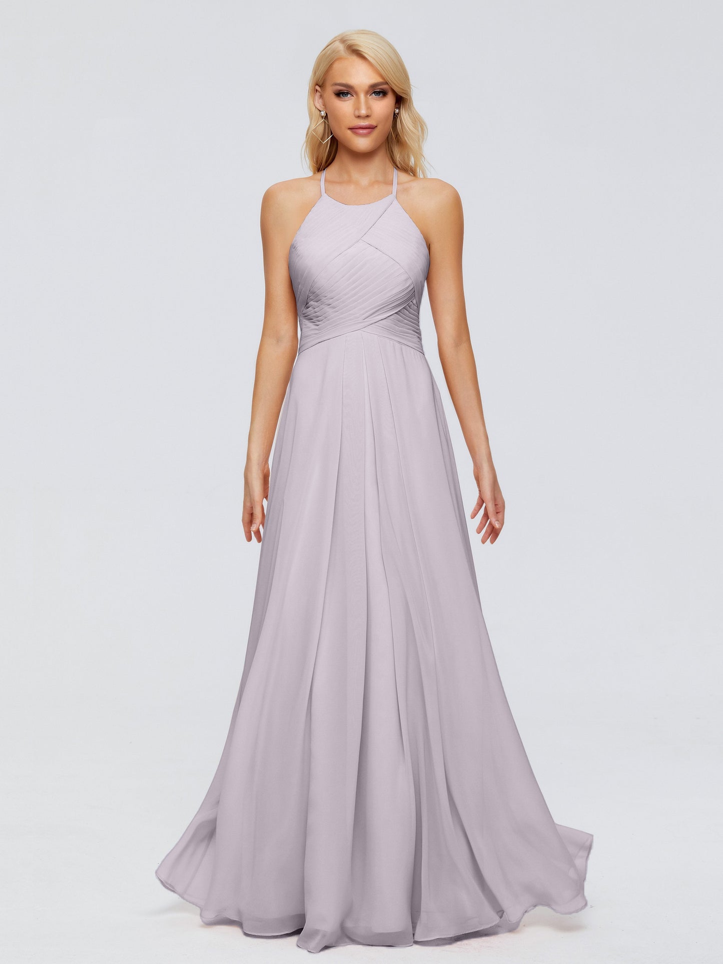 Finley A-line Halter Chiffon Bridesmaid Dresses