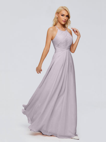 Finley A-line Halter Chiffon Bridesmaid Dresses