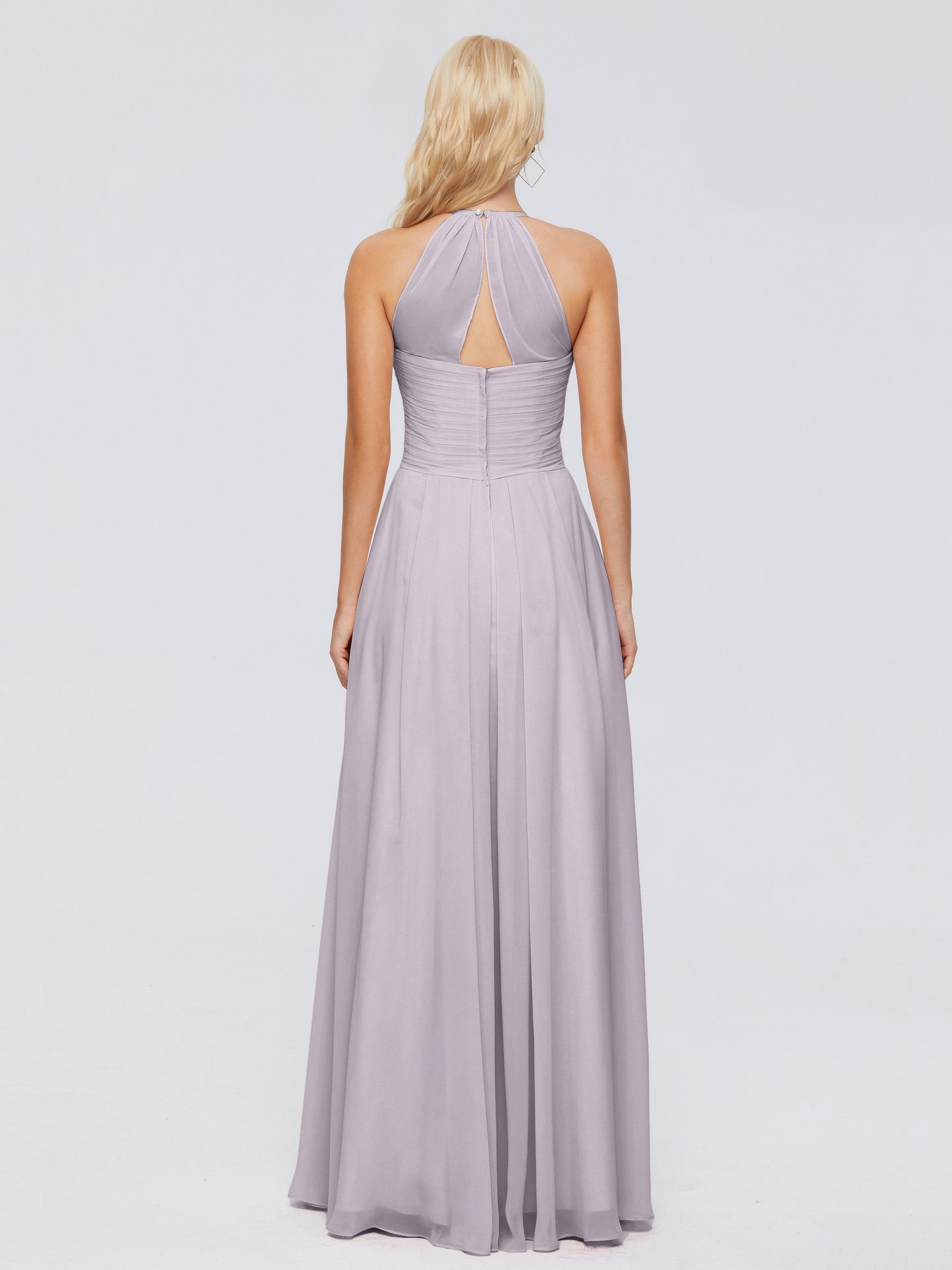 Finley A-line Halter Chiffon Bridesmaid Dresses