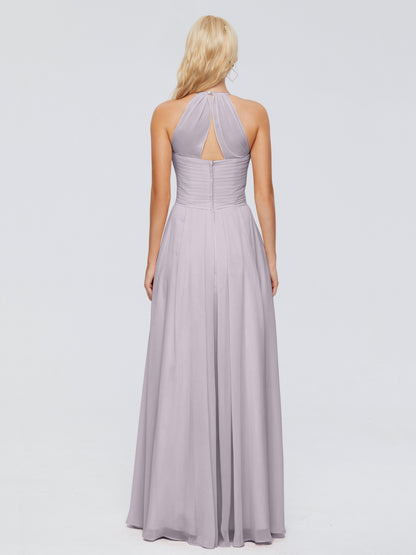 Finley A-line Halter Chiffon Bridesmaid Dresses