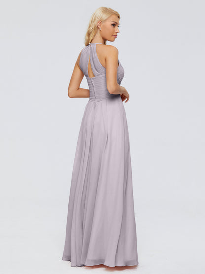 Finley A-line Halter Chiffon Bridesmaid Dresses