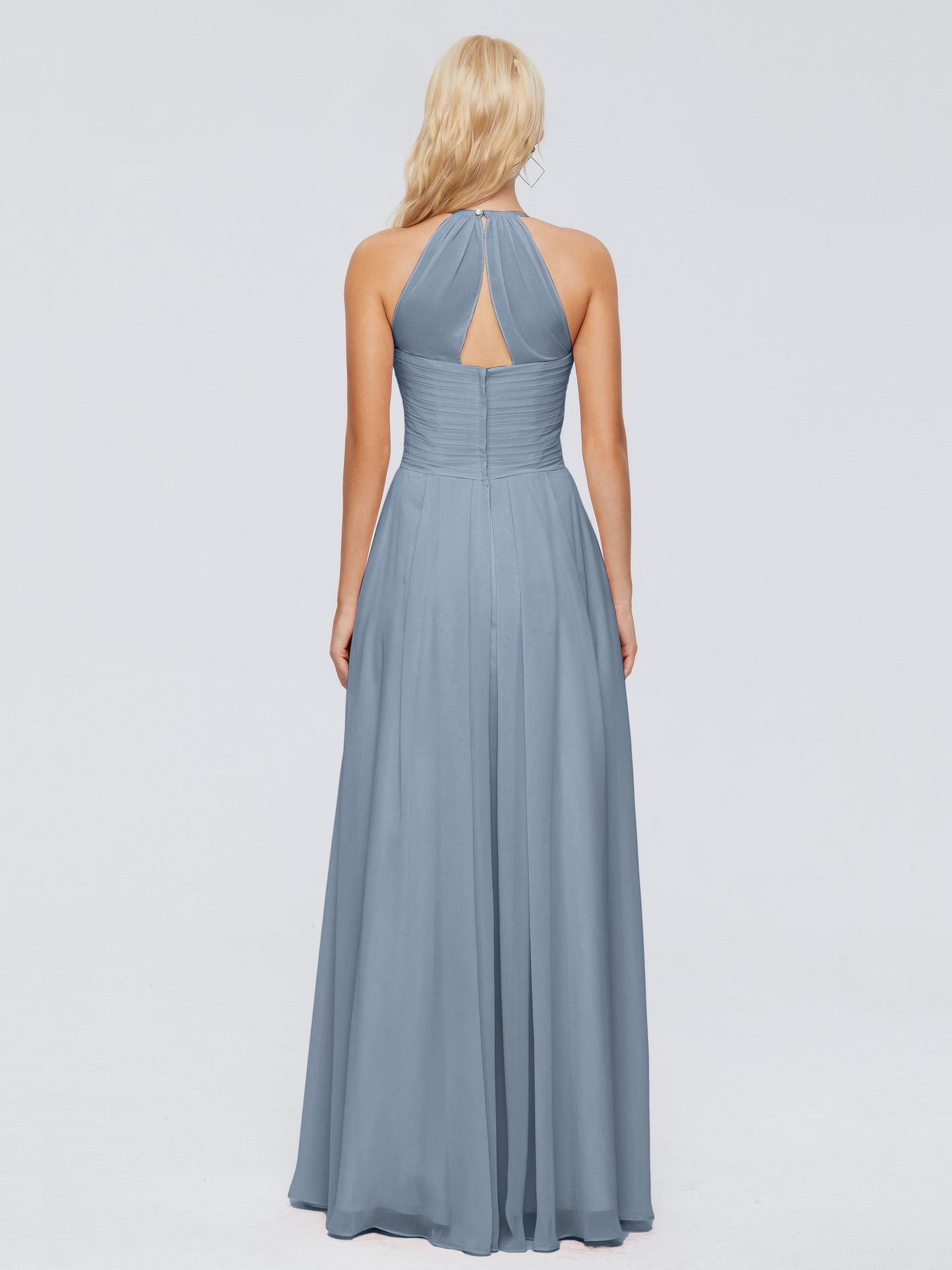 Finley A-line Halter Chiffon Bridesmaid Dresses