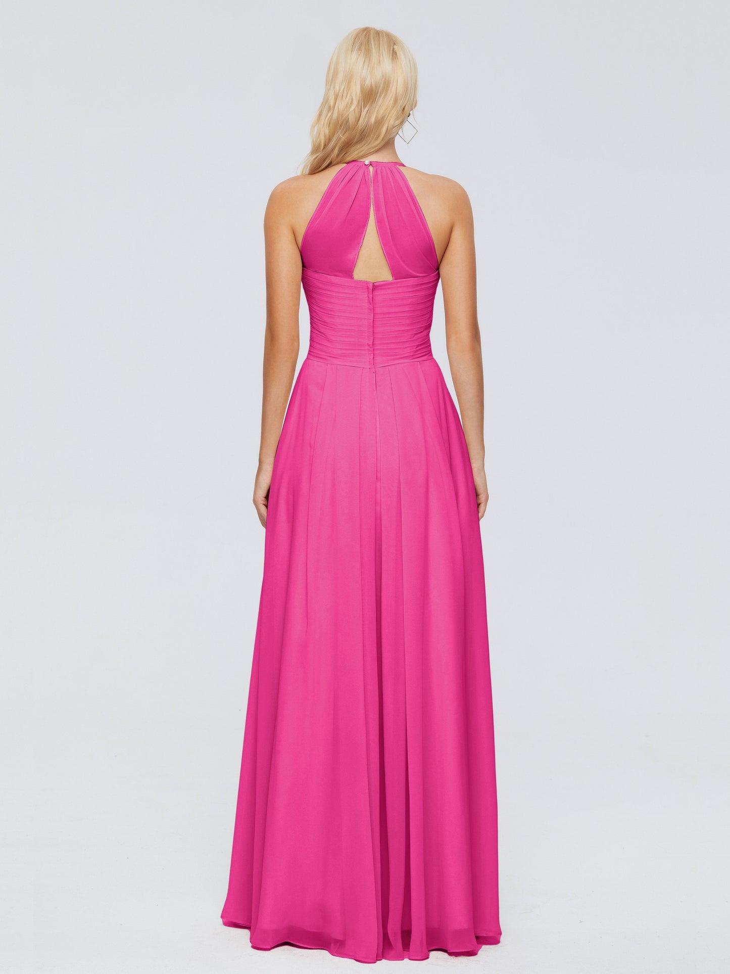 Finley A-line Halter Chiffon Bridesmaid Dresses