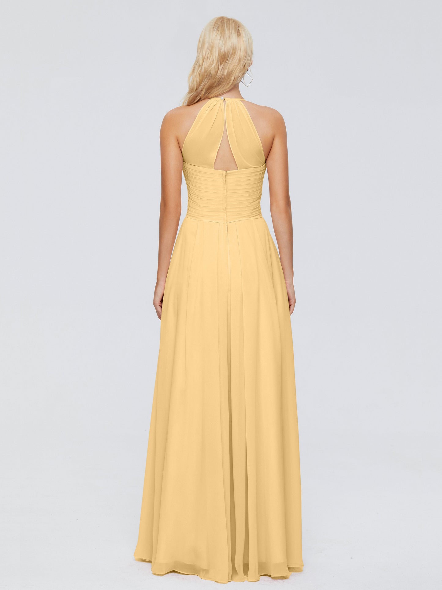 Finley A-line Halter Chiffon Bridesmaid Dresses