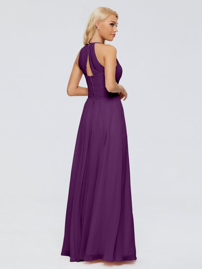 Finley A-line Halter Chiffon Bridesmaid Dresses