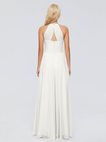 Finley A-line Halter Chiffon Bridesmaid Dresses