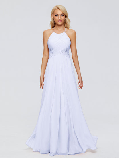 Finley A-line Halter Chiffon Bridesmaid Dresses