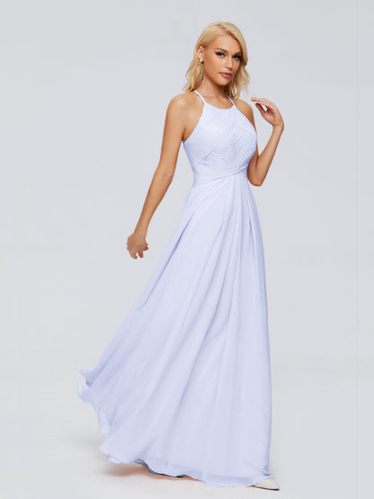 Finley A-line Halter Chiffon Bridesmaid Dresses