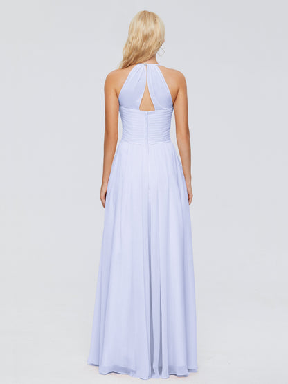 Finley A-line Halter Chiffon Bridesmaid Dresses