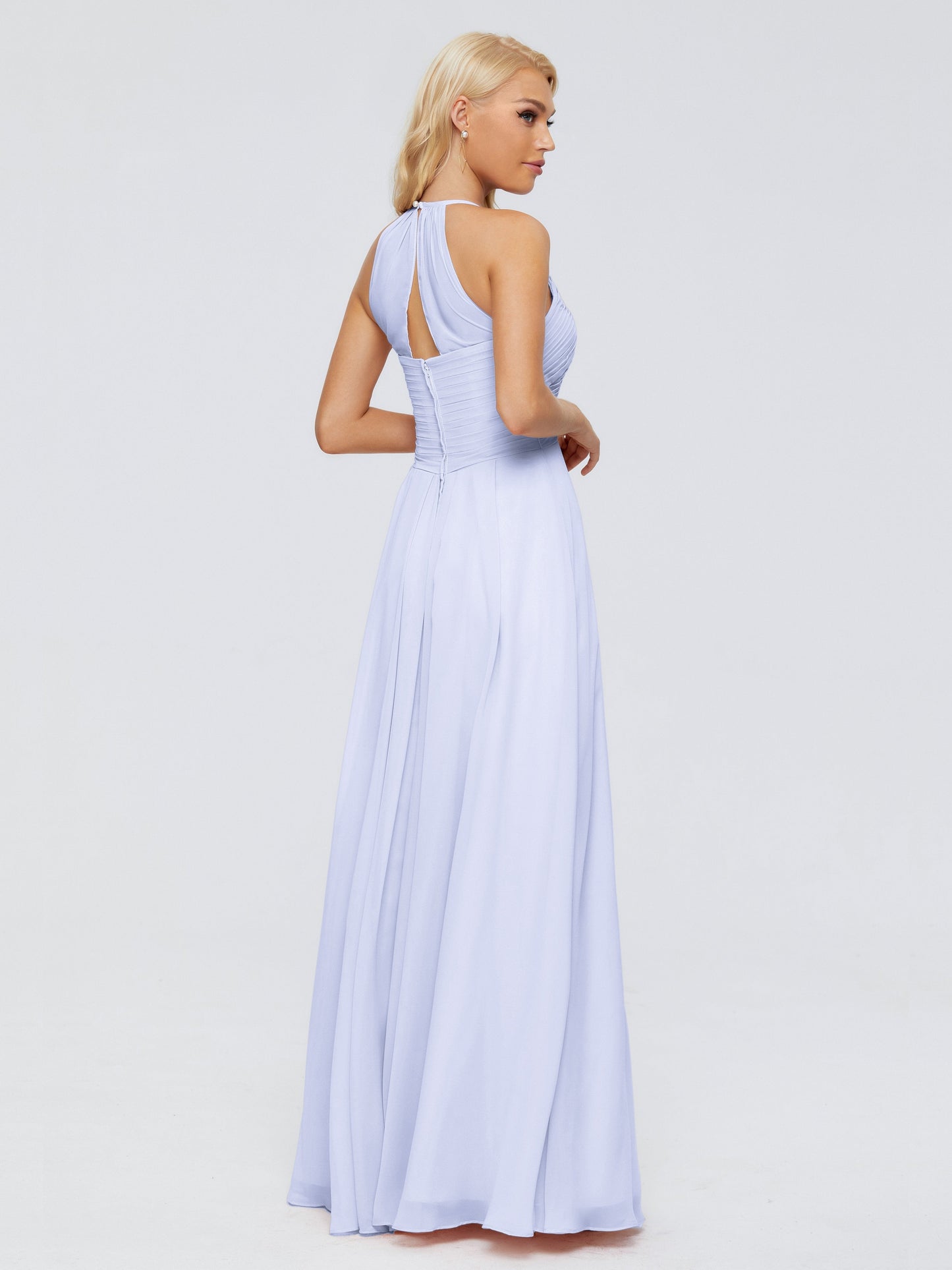 Finley A-line Halter Chiffon Bridesmaid Dresses