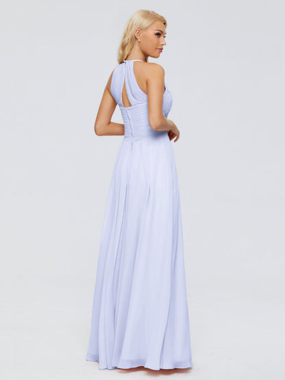 Finley A-line Halter Chiffon Bridesmaid Dresses