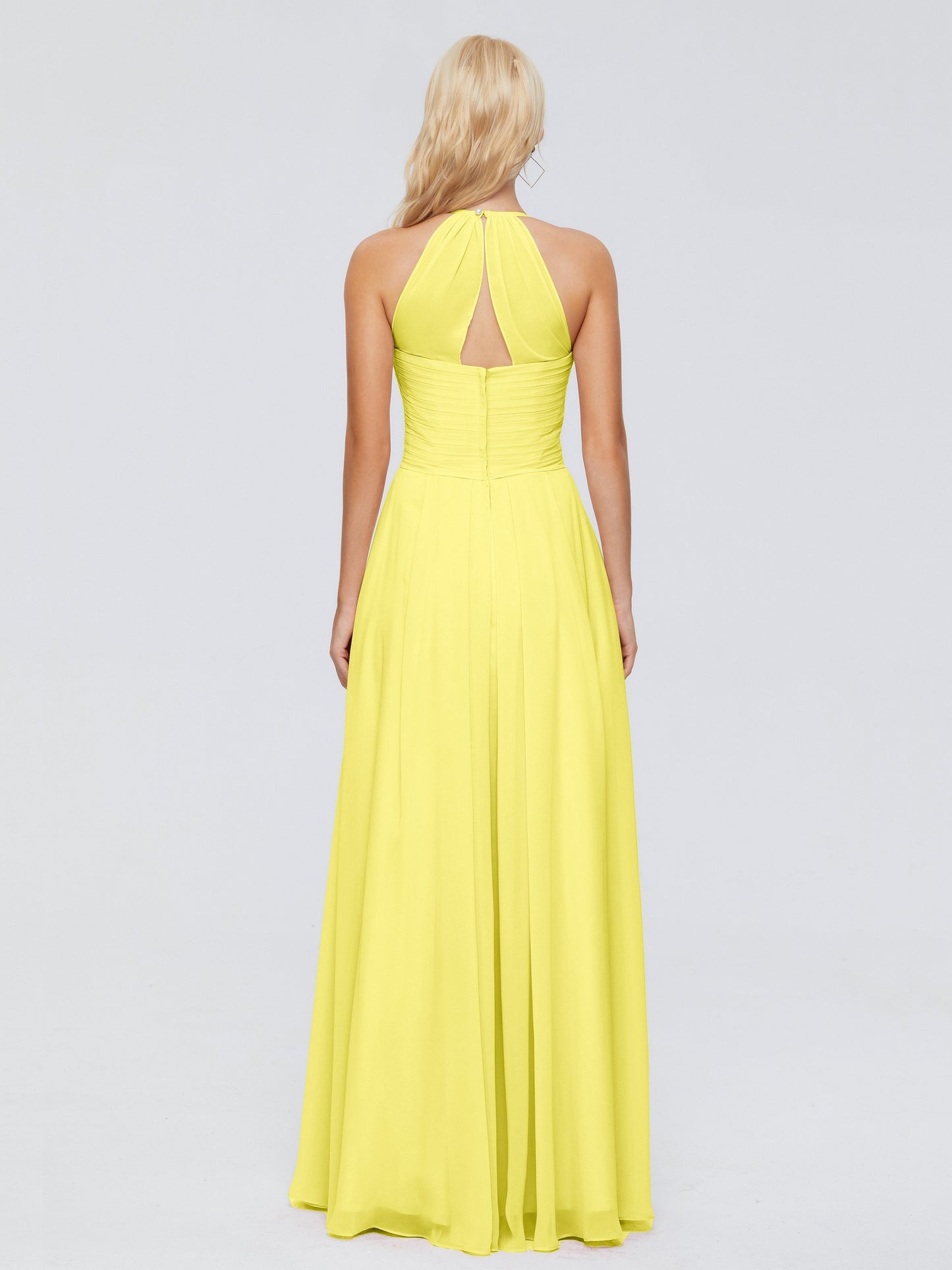Finley A-line Halter Chiffon Bridesmaid Dresses