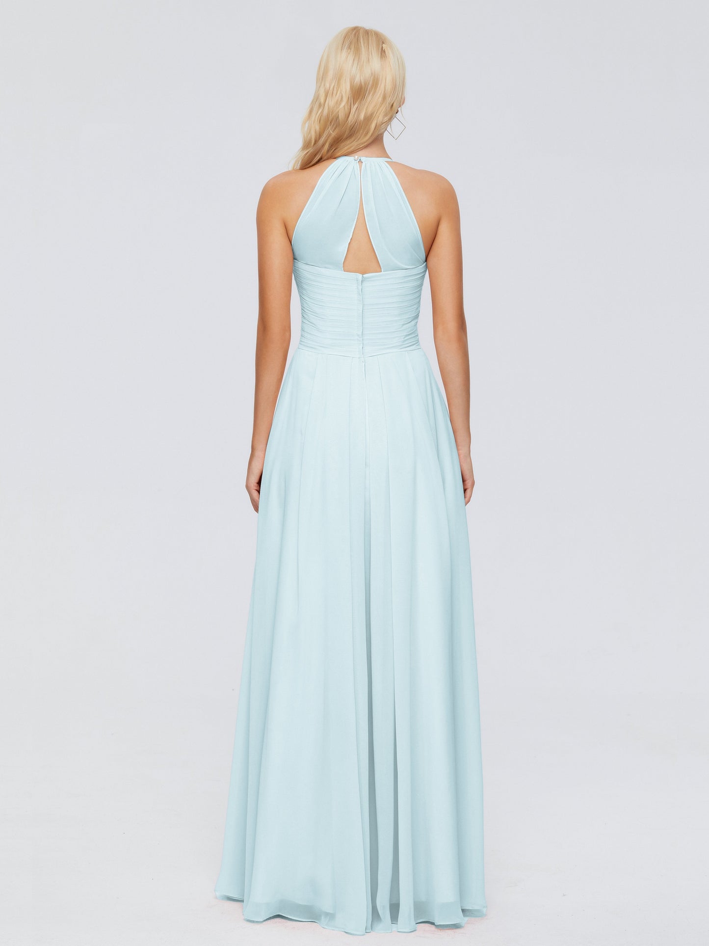 Finley A-line Halter Chiffon Bridesmaid Dresses